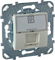 Розетка компьютерная без рамки Schneider Electric Unica 1-м. RJ45 5e бежевый картинка